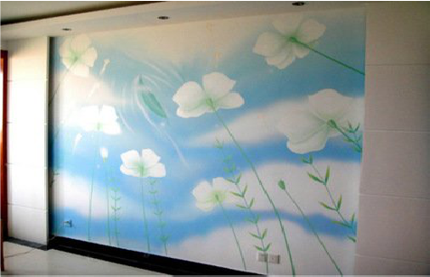 横州画墙绘怎么画好白云的蓬松感？