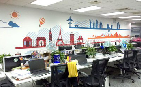 横州教你设计办公室墙绘的方法。